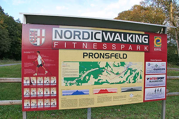 Übersichtskarte am Nordic Walking Fitness Park Pronsfeld